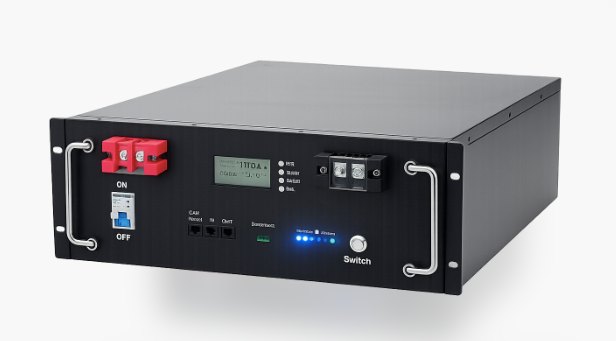 48V 100Ah sodium-ion telecom battery pack, 4.8 kWh, with LCD display, RS485/CAN BMS and Bluetooth